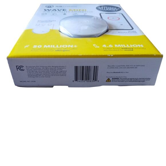 Airthings 2928 Wave Mini Battery Operated Smart Indoor Air Quality Monitor - Picture 4 of 5